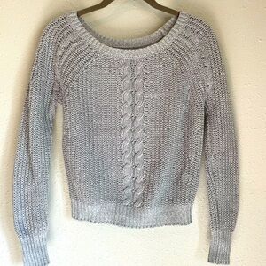 Abercrombie and Fitch Grey Metallic Scoop Neck Sweater XS